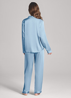 front Pigiama in raso con maniche lunghe e pantaloni coordinati