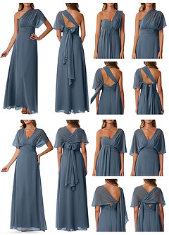 Azazie Fifi Bridesmaid Dresses Neptune A-Line Strapless Chiffon Convertible Dress image10