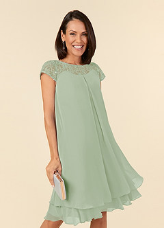 Azazie Tess Mother of the Bride Dresses Dusty Sage Empire Sequins Chiffon Dress image4