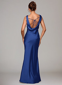 Azazie Rylina Bridesmaid Dresses Royal Blue Mermaid Stretch Satin Dress image5