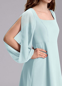 Azazie Bondi Junior Abito A-Line in Chiffon Blusa Sea Glass image8