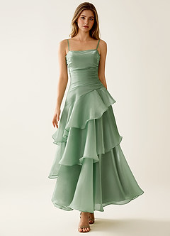 Nicola Sage Satin Ruffled A-line Prom Dress image5