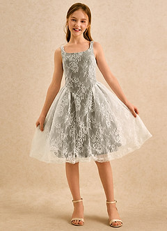 Azazie Cubbie Girls Formal Flower Girl Klänningar Klä A-Line i Spets image4
