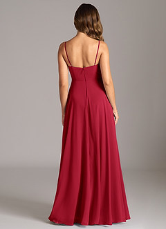 Azazie Amani Bridesmaid Dresses Scarlet A-Line Pleated Chiffon Dress image2