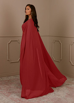 Azazie Isa vestidos de madre de la novia Vestido de Óxido de Gasa de Corte En A con Cuello en V plisado image3