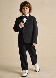 front Oliver Niños Negro Traje de 5 piezas