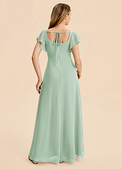 Azazie Noah Junior Agave A-Line Ruched Chiffon Dress image2