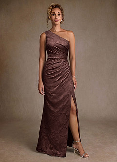 Azazie Joylin Mère de la mariée Robes Robe Trompette en Blumen-Burnout Une épaule Expresso image4