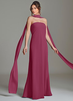 Azazie Ilana Bridesmaid Dresses Mulberry A-Line Strapless Chiffon Dress image5