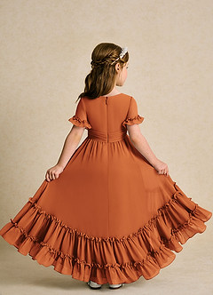 Azazie Kass Blumenmädchenkleider A-Linie Plissee Chiffon Kleid Kanel image3