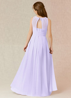 Azazie Bibiane Junior Lilac A-Line Pleated Chiffon Dress image2