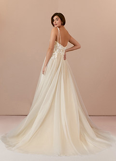 Azazie Andrina Wedding Dresses Ball-Gown Sequins Tulle Chapel Train Dress image3
