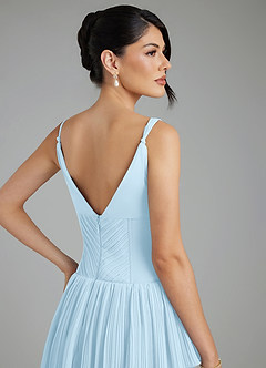 Azazie Rosa Bridesmaid Dresses Sky Blue A-Line Pleated Chiffon Dress image2