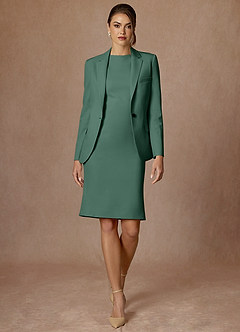 front Kennedy Eukaliptus Sukienka Ze Stretchem Strukturalnym