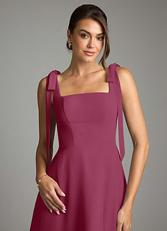 Azazie Debra Bridesmaid Dresses Mulberry A-Line with Pockets Chiffon Convertible Dress image2