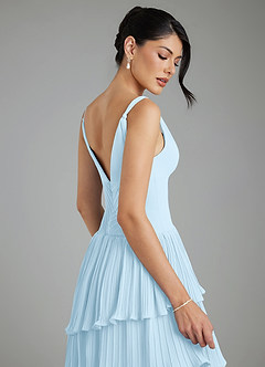 Azazie Rosa Bridesmaid Dresses Sky Blue A-Line Pleated Chiffon Dress image8