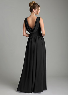 Azazie Novi Bridesmaid Dresses Black A-Line Pleated Chiffon Dress image5