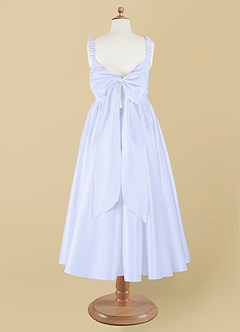 Azazie Cutie Pie Flower Girl Dresses Lavender A-Line Pleated Matte Satin Dress image8
