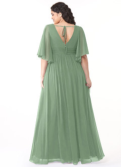 Azazie Temeka Bridesmaid Dresses Matcha A-Line Ruched Chiffon Dress image8