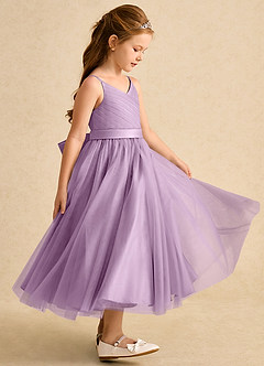 Azazie Patootie vestidos de niña de las flores Vestido de Glicinia de Tul de Corte En A con Tirante Espagueti image4