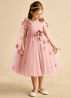 Azazie Staria Flower Girl Klänningar Klänning Balklänning i Tyll Ruched image7