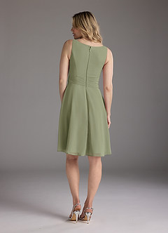 Azazie Shirley Mother of the Bride Dresses Pistachio A-Line Scoop Pleated Chiffon Dress image6