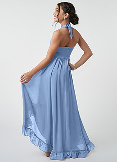 Azazie Hermione Steel Blue A-Line Chiffon Dress image5