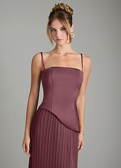 Azazie Tierney Bridesmaid Dresses Sangria A-Line Strapless Chiffon Convertible Dress image2