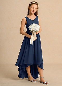 Azazie Kitten Junior Formal Flower Girl Klänningar Klä A-Line i Chiffong image3