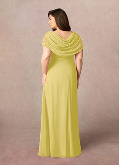 Azazie Mary vestidos de madre de la novia Vestido de Canario de Gasa de Corte en A con Corte Lateral image8