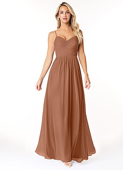 Azazie Lisbon Bridesmaid Dresses Bronzer A-Line Sweetheart Neckline Chiffon Dress image5