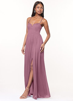 Azazie Marsol Bridesmaid Dresses Vintage Mauve A-Line Corset Mesh Dress image3