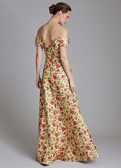 Azazie Kaliah Vestidos de damas de honor Vestido de Girasol de Brocado de Corte en A con Vestidos sin tirantes image9