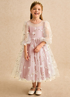 Azazie Elowen Flower Girl Dresses Rosette A-Line Sweetheart Neckline Lace Dress image5