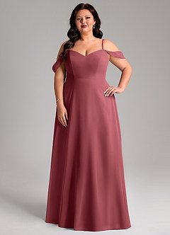 Azazie Marley Bridesmaid Dresses Merlot A-Line Off the Shoulder Chiffon Convertible Dress image11