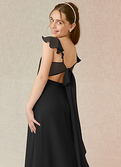 Azazie Everett Junior Vestido de Negro de Gasa de Corte En A image7