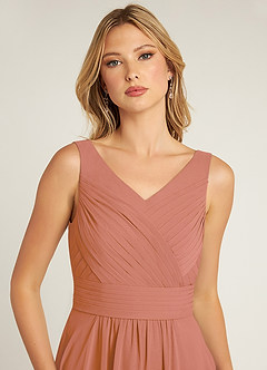 Azazie Pierrette Bridesmaid Dresses MAI TAI A-Line Pleated Chiffon Dress image5