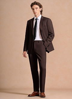 front James Ganache Structured Stretch Suit