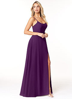 Azazie Moira Robes de demoiselle d'honneur Robe Trapèze en Mousseline de soie Décolleté Grain De Raisin image4