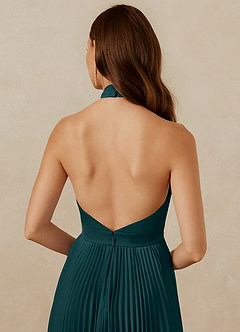 Christian Siriano Bridal for Azazie 1007 Bridesmaid Dresses Pine A-Line Pleated Stretch Satin Dress image7