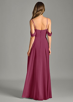 Azazie Chelsey Abiti da Damigella Abito Convertibile A-Line in Chiffon a Spalla Scoperta Gelso image7