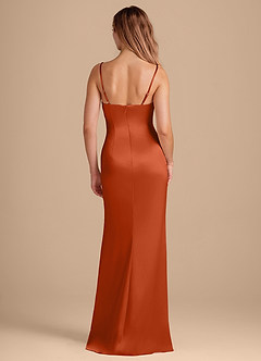 Azazie Camila Bridesmaid Dresses Paprika Sheath Sweetheart Neckline Metallic Satin Dress image5
