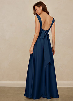 Christian Siriano Bridal for Azazie 1001 Bridesmaid Dresses Dark Navy A-Line Sweetheart Neckline Stretch Satin Dress image5