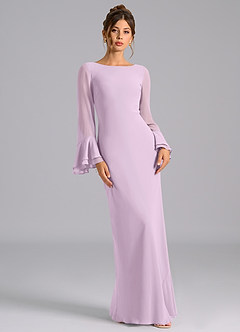 Azazie Leone Robes de demoiselle d'honneur Robe Sirène en Mousseline de soie Corset Frostiges Flieder image4