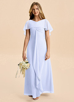 Azazie Selena Junior Lavender A-Line Ruched Chiffon Dress image4