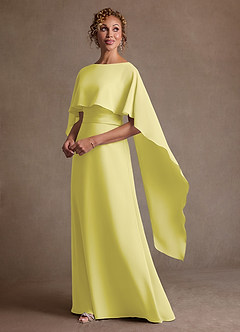 Azazie Marilla Abiti per la Madre della Sposa Abito A-Line in Chiffon Plissettato Sorbetto Al Limone image5