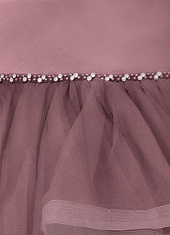 Azazie Sofia Flower Girl Dresses Vintage Mauve A-Line Beaded Tulle Dress image4