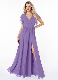 Azazie Zella Bridesmaid Dresses Tahiti A-Line Lace Chiffon Dress image1