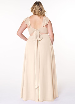 Azazie Everett Bridesmaid Dresses White Alabaster A-Line V-neck Ruched Chiffon Dress image7
