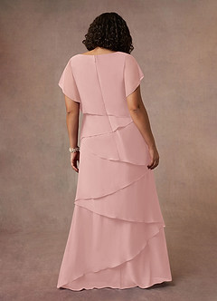Azazie OHara Mother of the Bride Dresses Powder Pink A-Line V-Neck Chiffon Dress image14